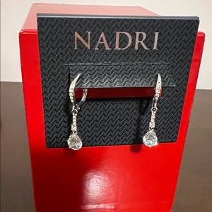 Nadri Silver Crystal Drop Earrings